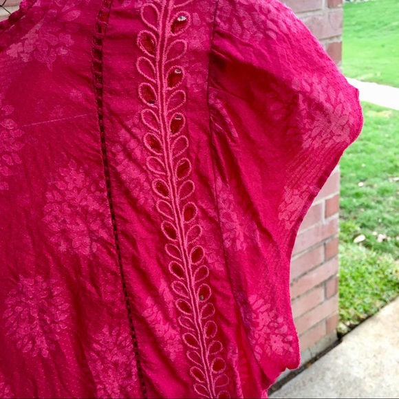 Indian Embroidered Red/ Pink Top - Picture 4 of 5